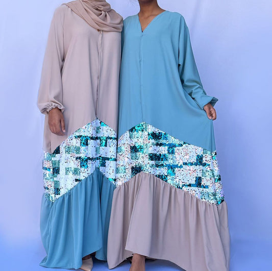 Colour Block Abaya
