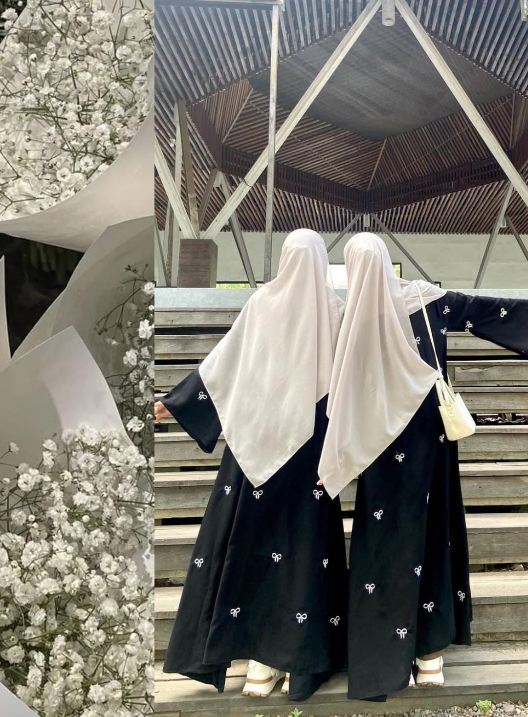 Bow Embroidered Abaya