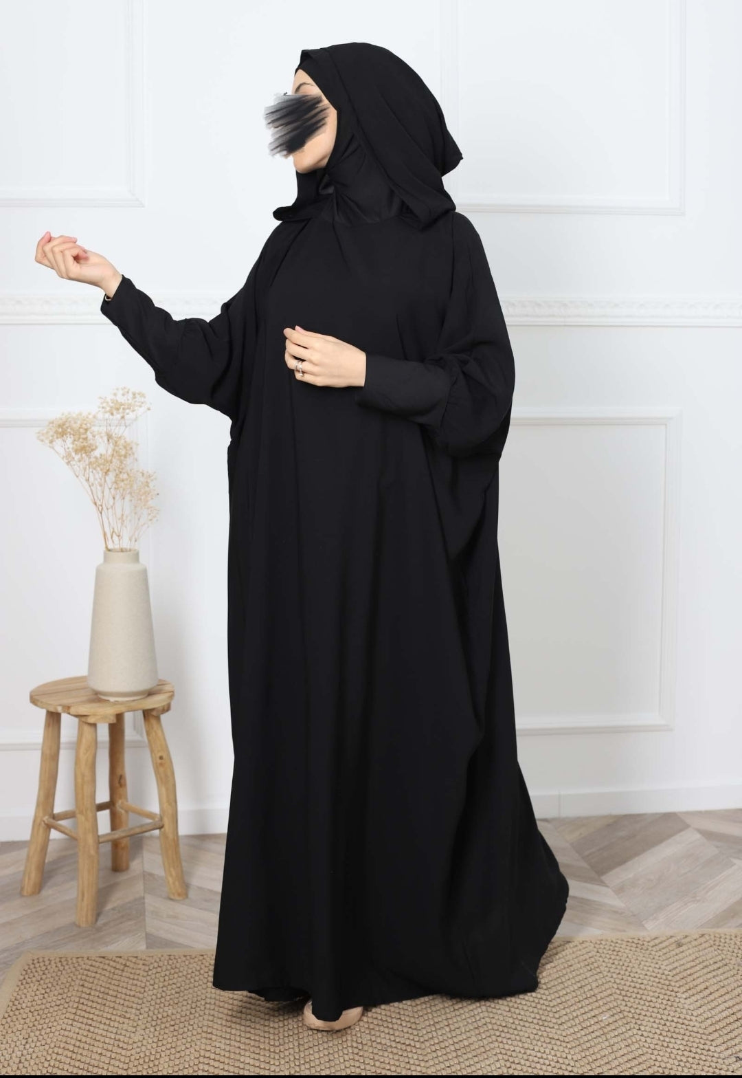 Hooded Abaya w Attached Burqi