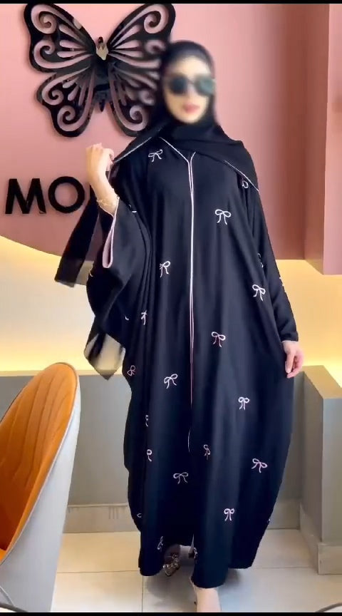 Pink Bow Farasha Abaya