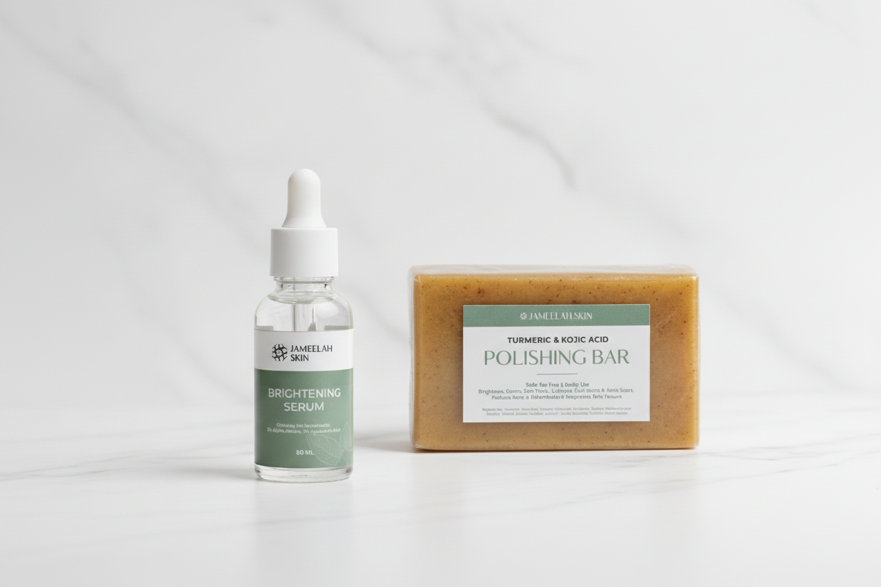 Brightening Serum and Polishing Bar Together