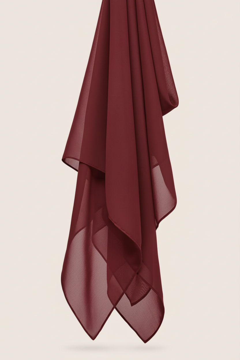 Deep Red Premium Chiffon