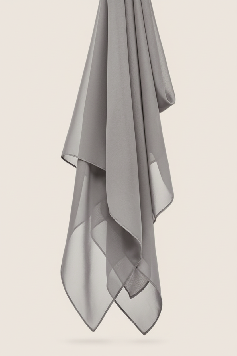 Silver Grey Premium Chiffon